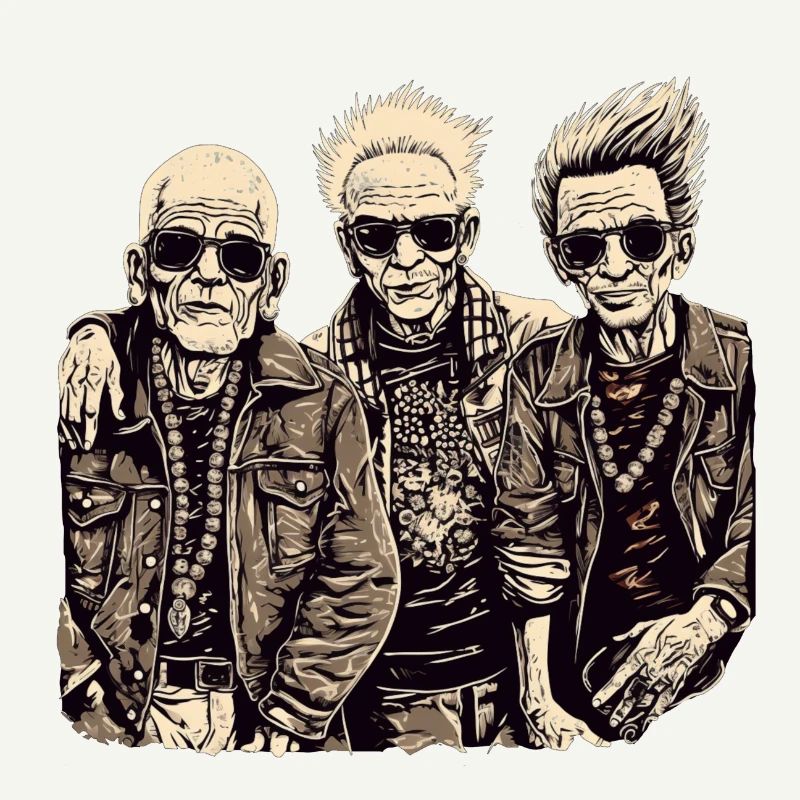 Cool Bestager Anarchistes Punks avec des lunettes de soleil