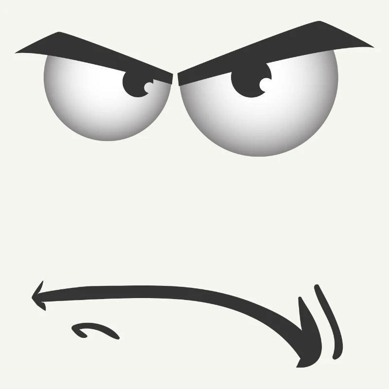 Cartoon Angry Grumpy Face