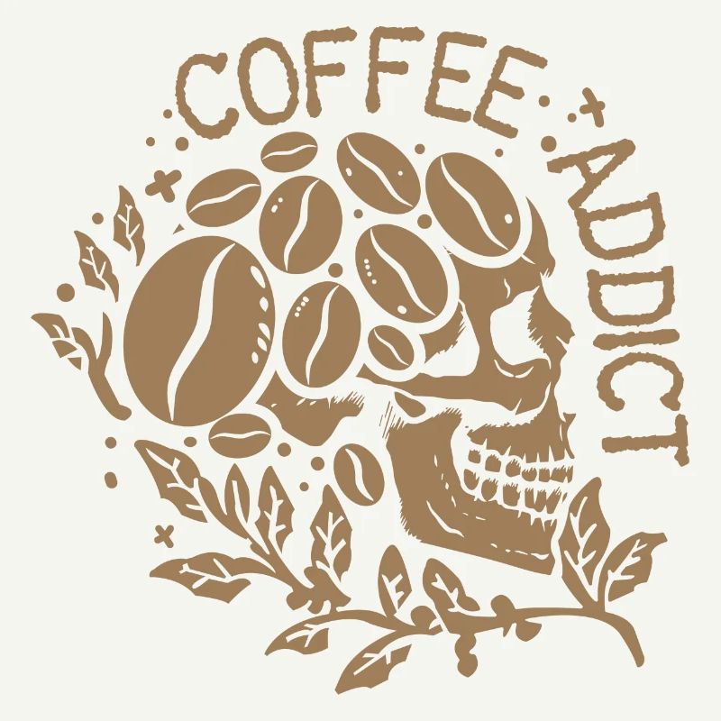 Kaffee Süchtiger Schädel Mit Kaffeebohnen