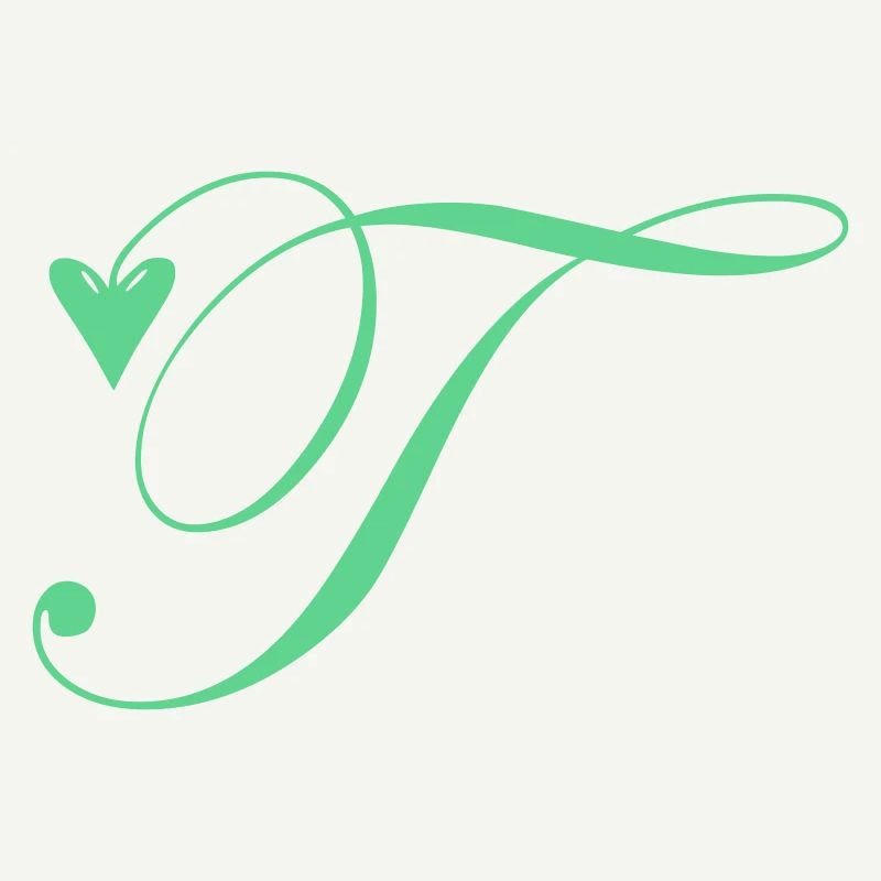 Monogramm T Herz Ranke