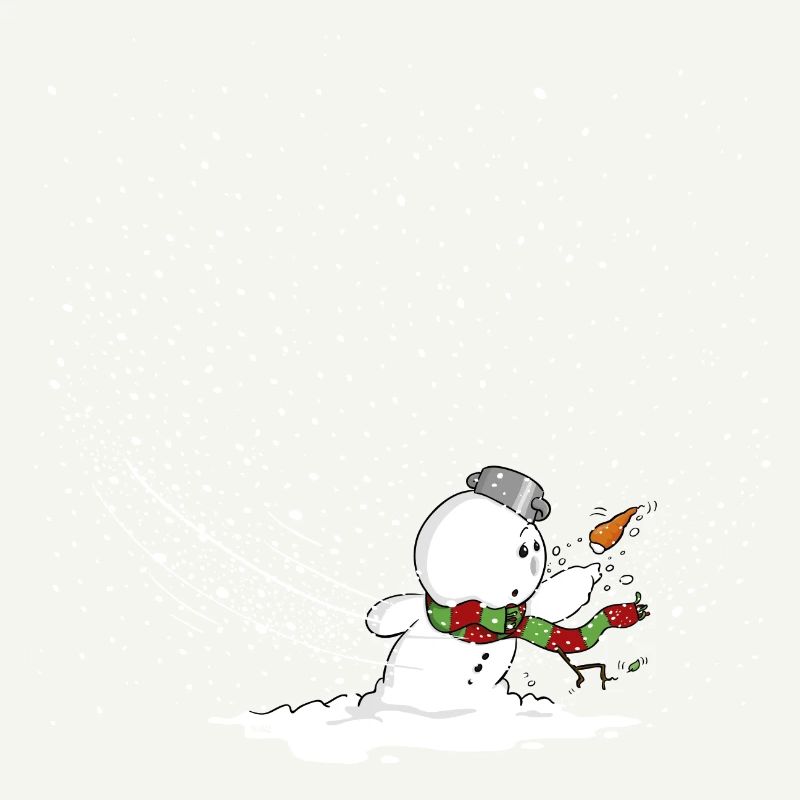 Schneemann im Sturm