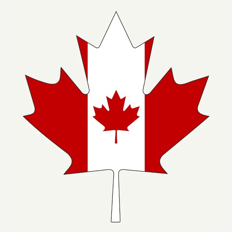 Canada flag as maple leaf with black frame