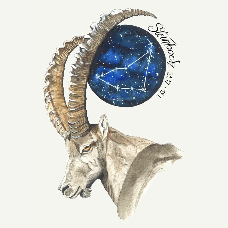 Sternzeichen Steinbock mit Datum und Sternbild