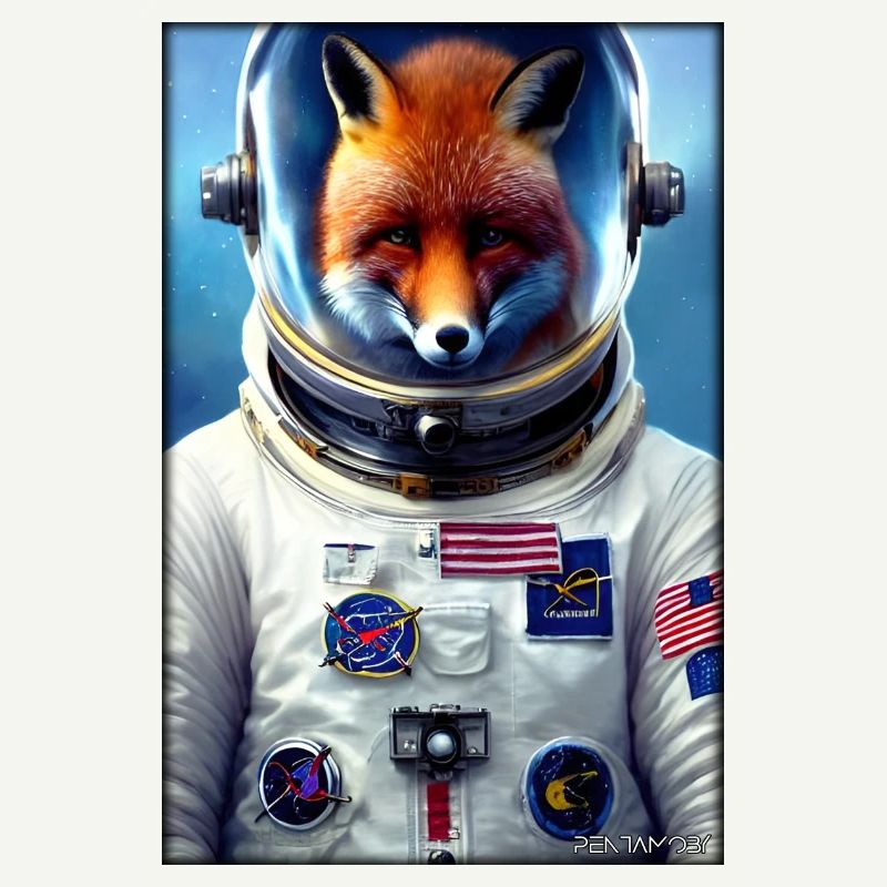 Fox Wildlife Astronaut Future Sci-Fi Technology