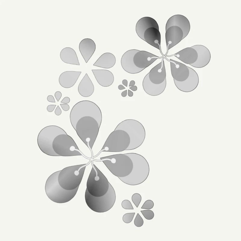 motif de fleur forme grise fleur