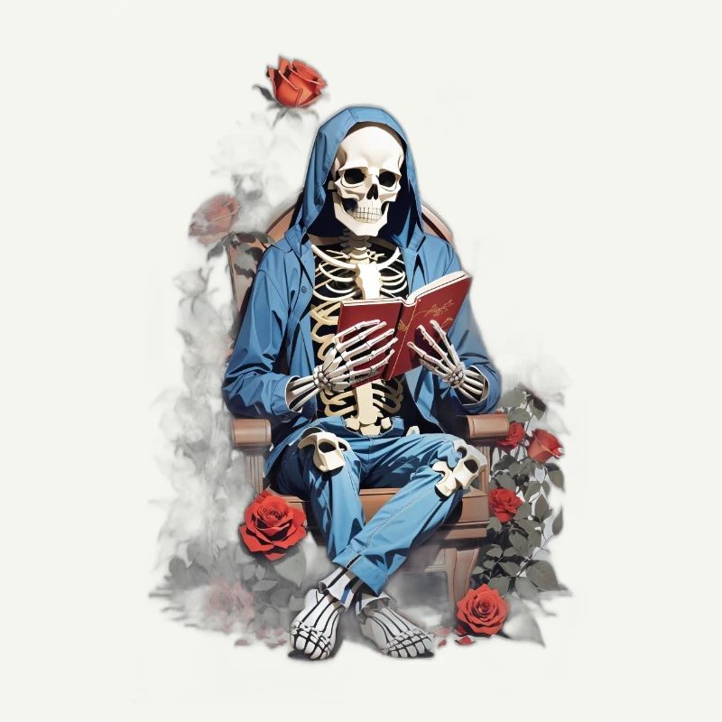 Skelettmann und Rosen: Ein Gothic und Blumen