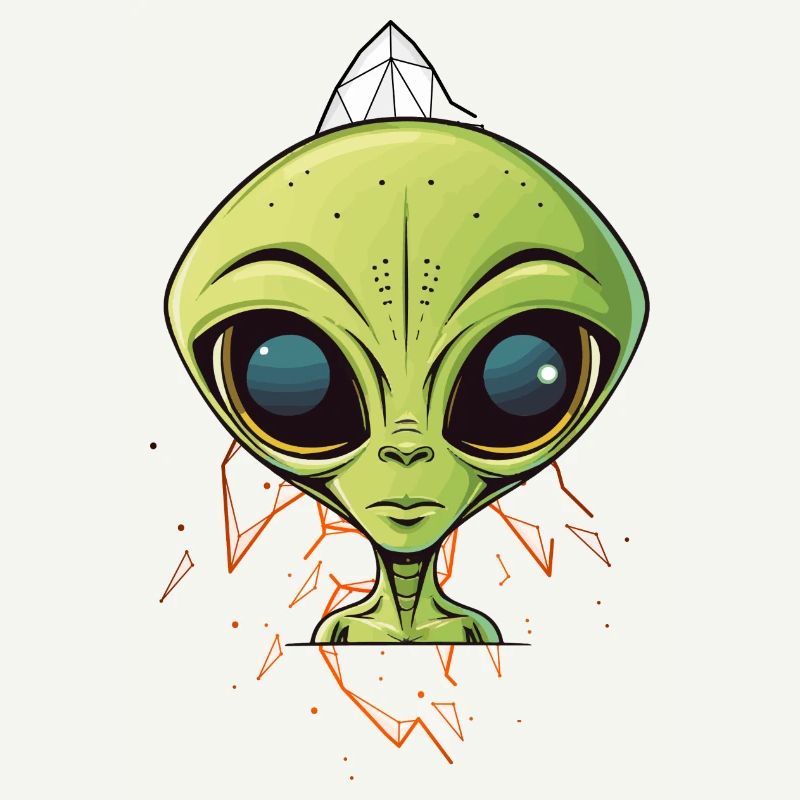 Alien head on spaceship
