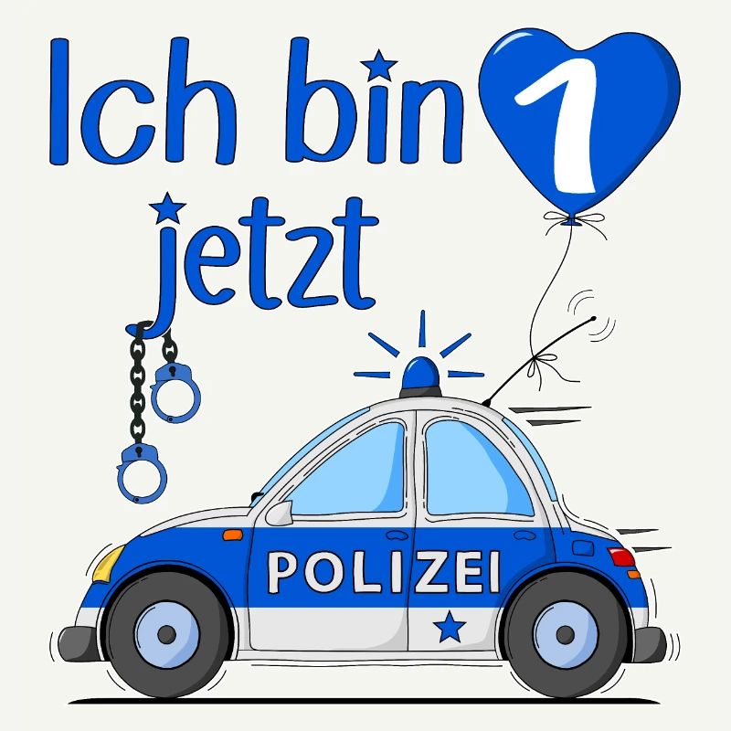 Polizeiauto Ich bin jetzt 1 Geburtstag
