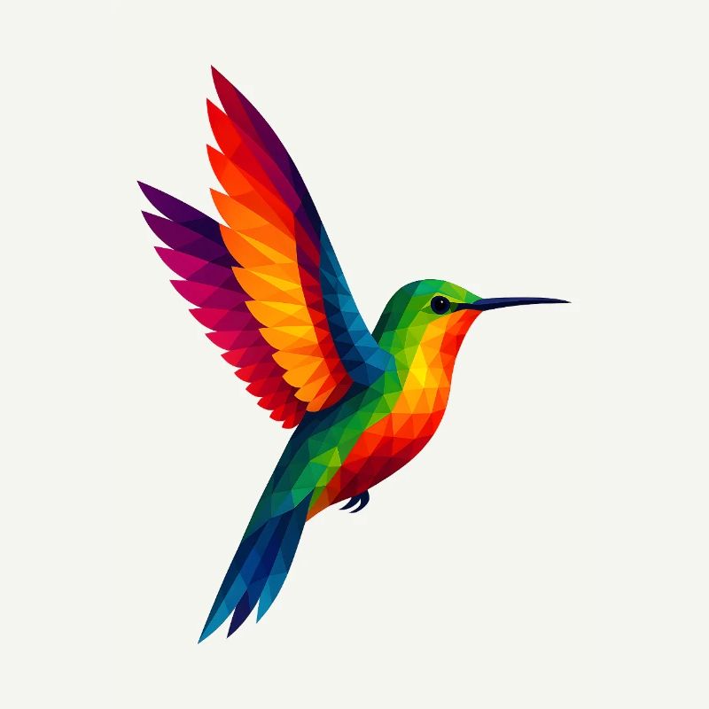 WPAP Stil Polygon Tiere - Kolibri