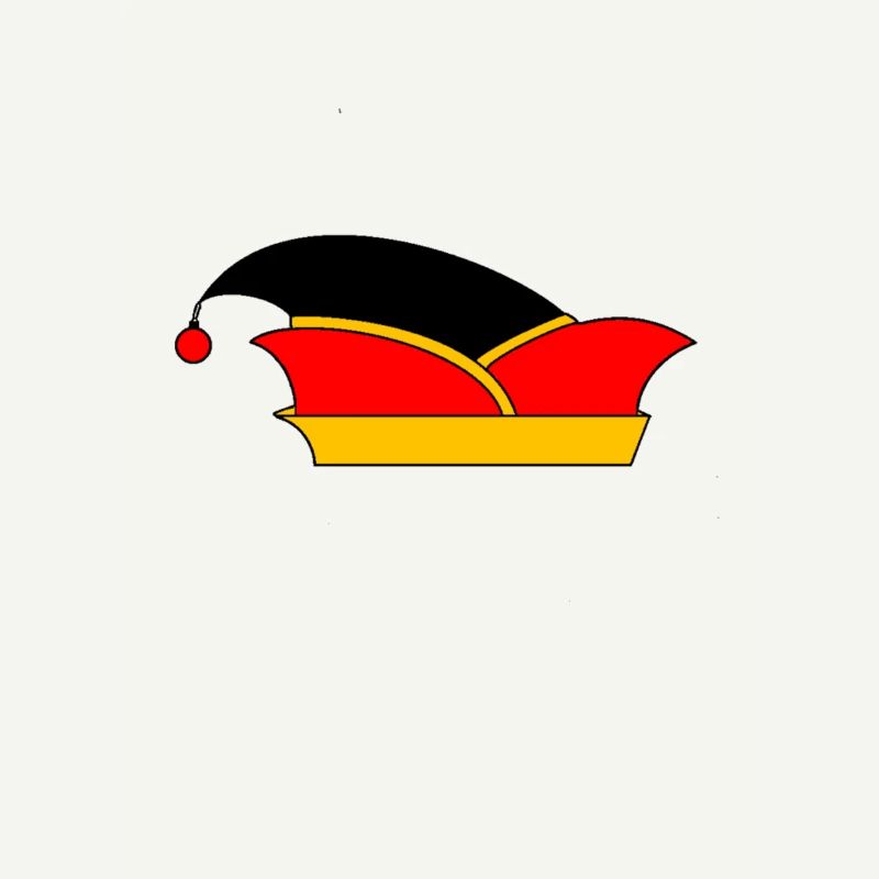 Narrenkappe 2 schwarz rot gelb