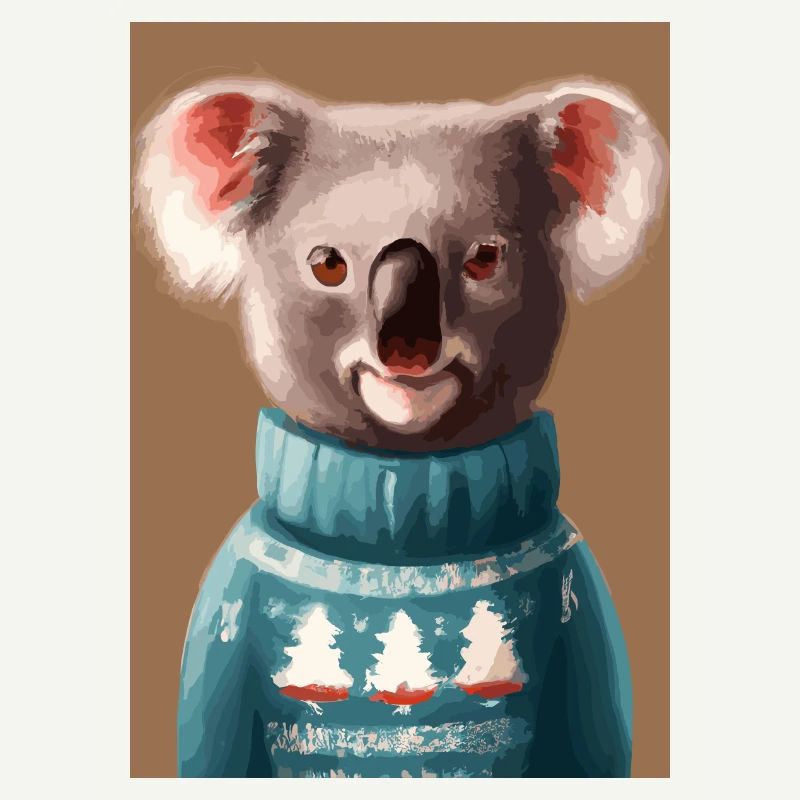 Koala im Weihnachtspullover