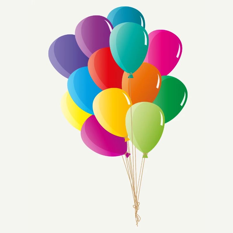 Fröhliche bunte Luftballons in kräftigen Farben