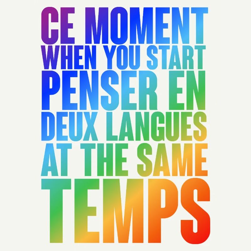 Multilingual thinking motif in color gradient