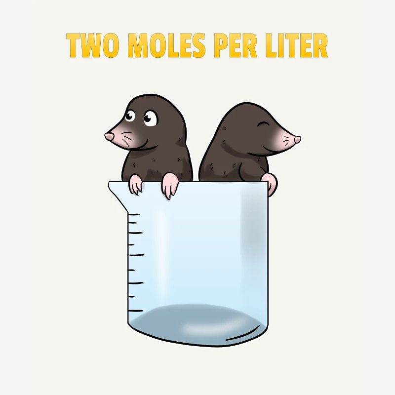 Two Moles Per Liter Maulwurf Science Wissenschaft