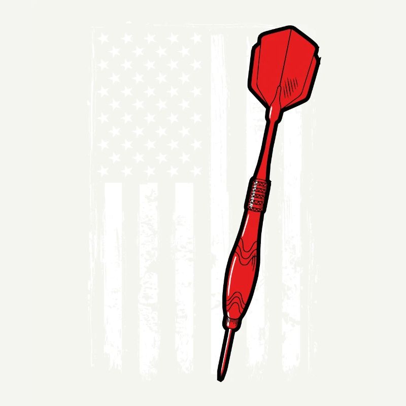 Drapeau des États-Unis et fléchette rouge