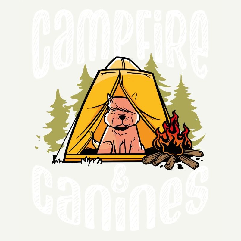 Feu de camp et chiens