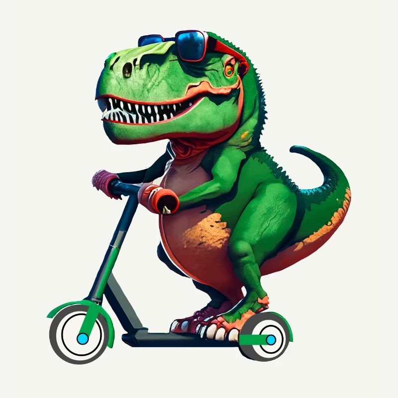 T-Rex Dinosaur Dino Scooter E-Scooter Stunts