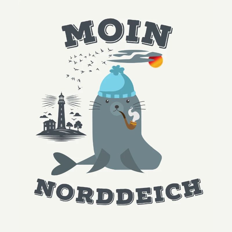 Moin Norddeich Robbe Leuchtturm Seemöwe Strand