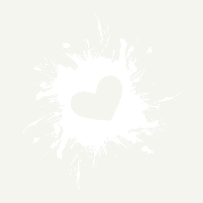 Heart stain ink white