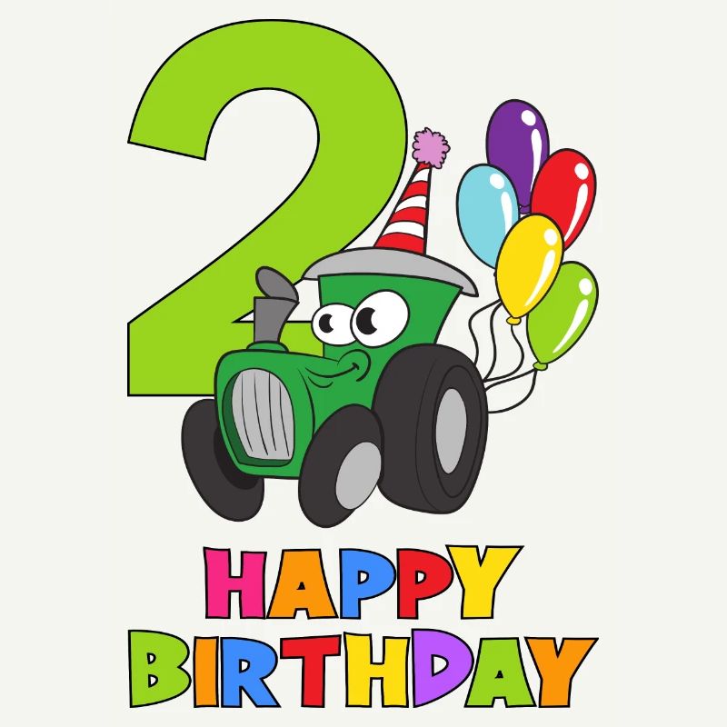 Zweiter Geburtstag 2 Jahre alt Trekker Traktor