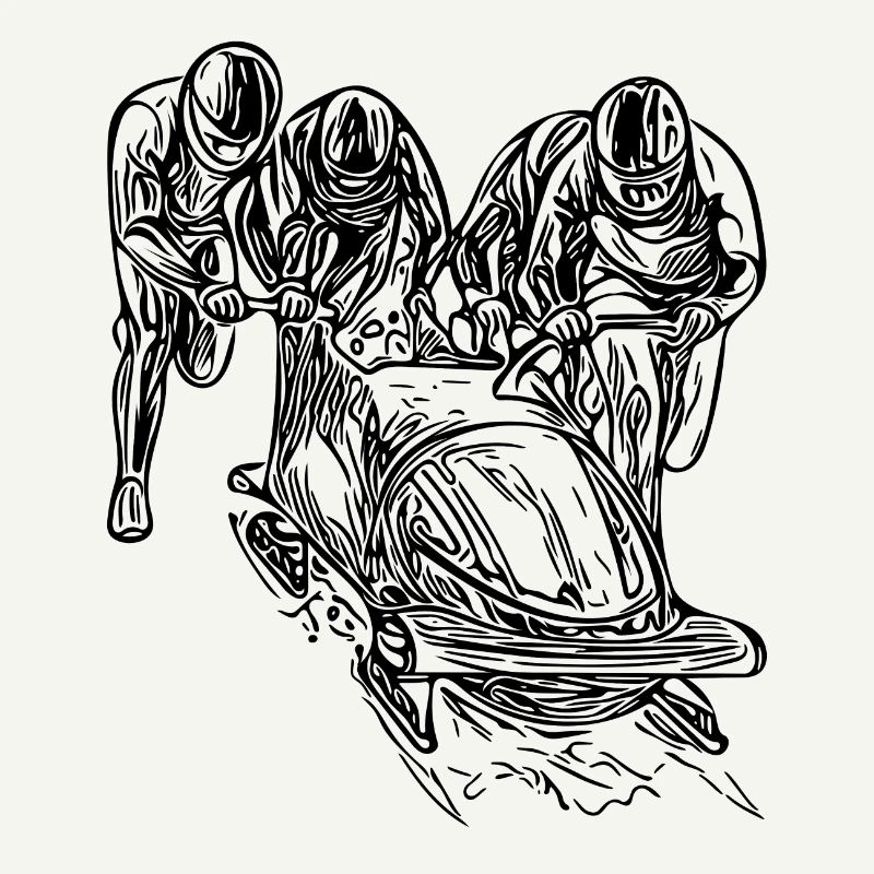 Bobsleigh à quatre dans le canal de glace