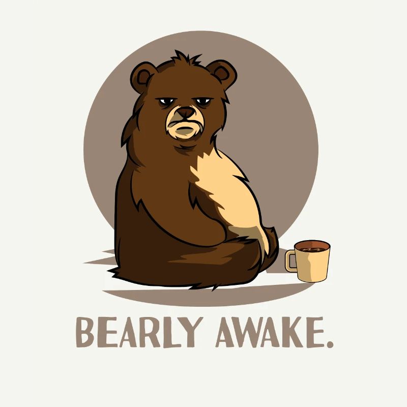 Bear Coffee Caffeine Long Sleeper Conception de blague fatiguée