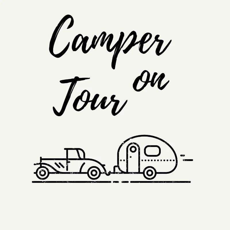 Camper on tour caravan team