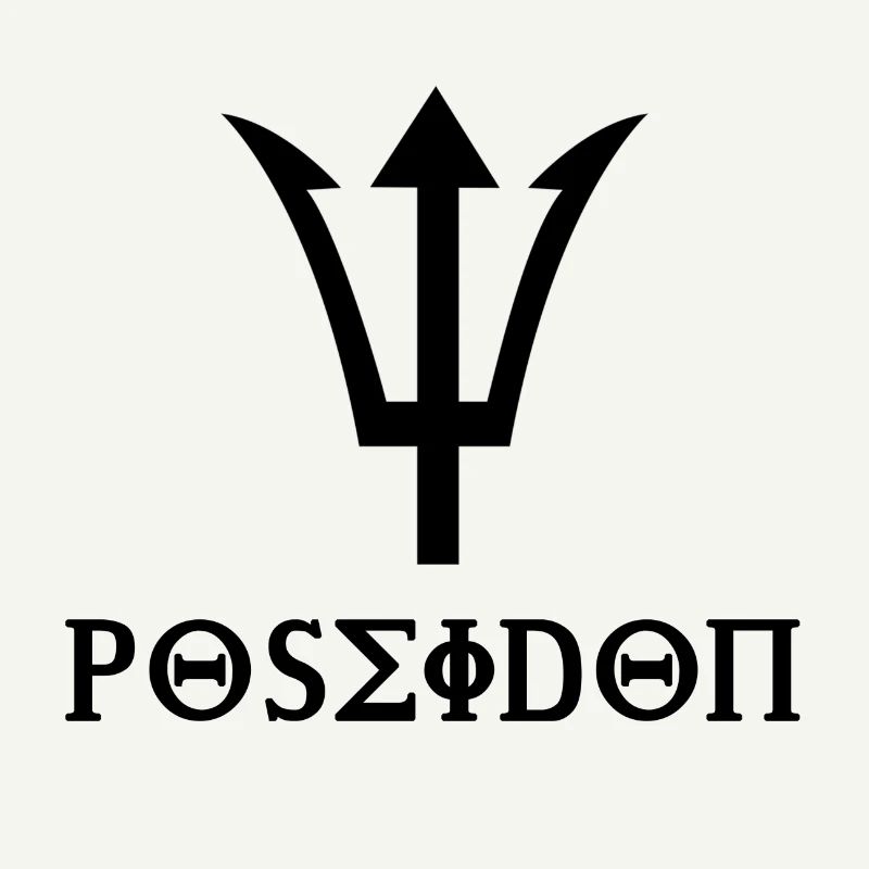 Poseidon Design mit Dreizack Geschenkidee schwarz