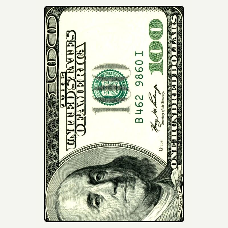 100 $ Dollars - Argent comptant