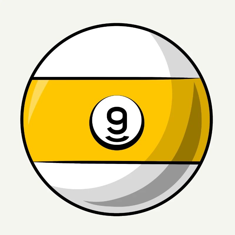 Billiard ball 9 yellow Billiards nine