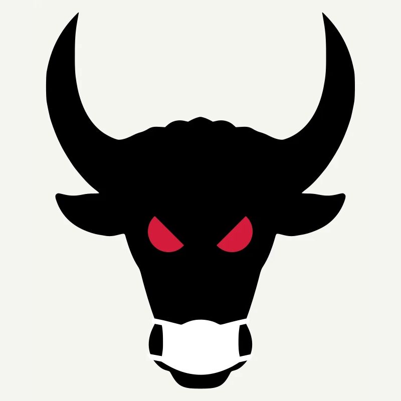 ★ Designfarben änderbar ★ Böser Stier mit Maske