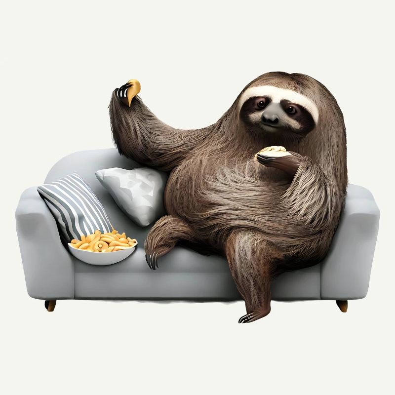 Snack time with the cozy sloth