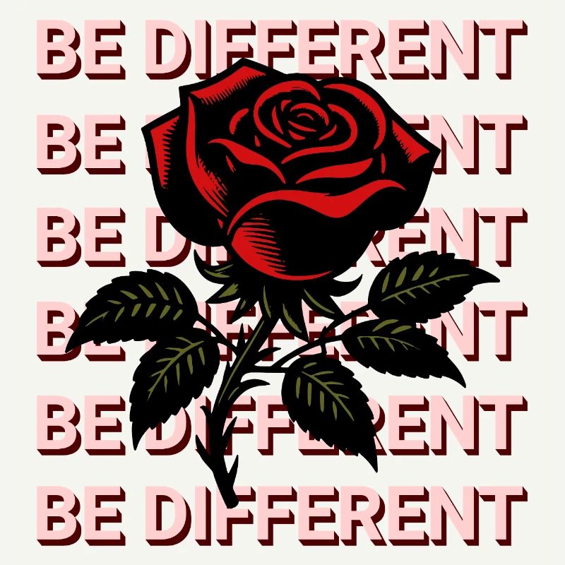BE DIFFERENT – Red Rose Self-Love Positivity