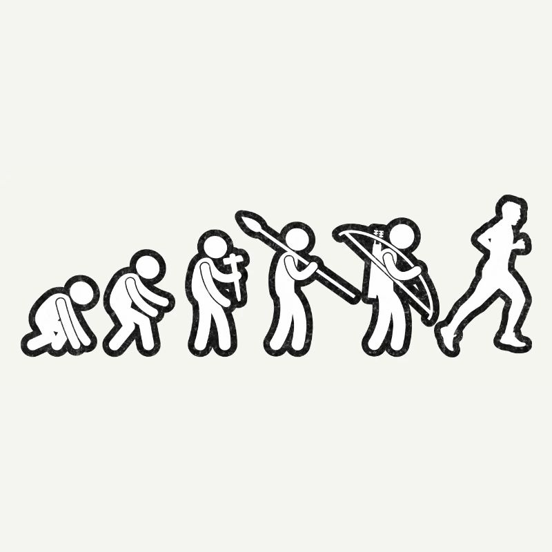 Evolution Running White Grunge