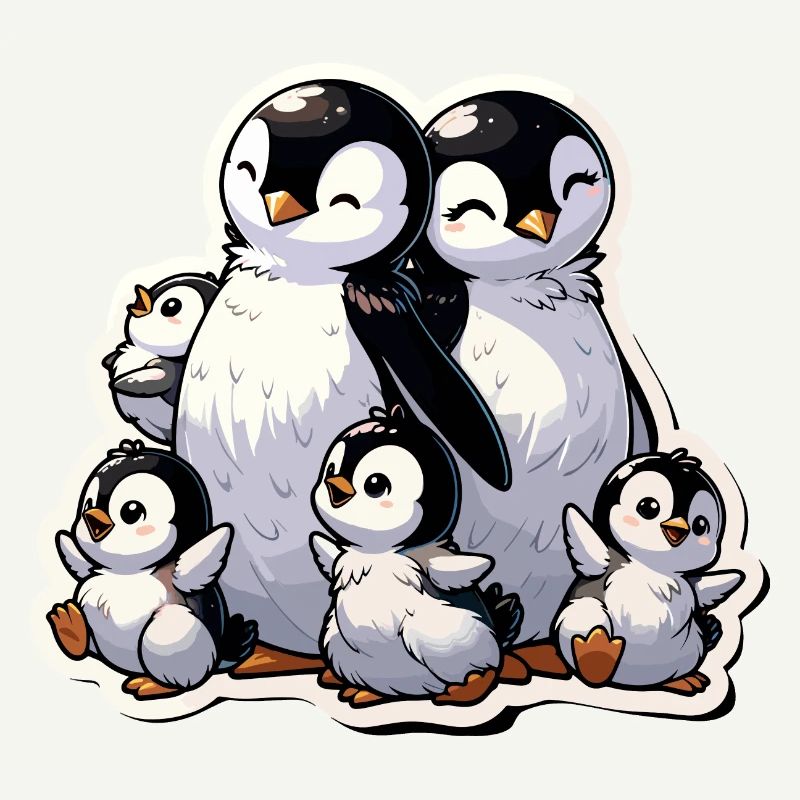 Petits pingouins Pingouin Famille Mignon