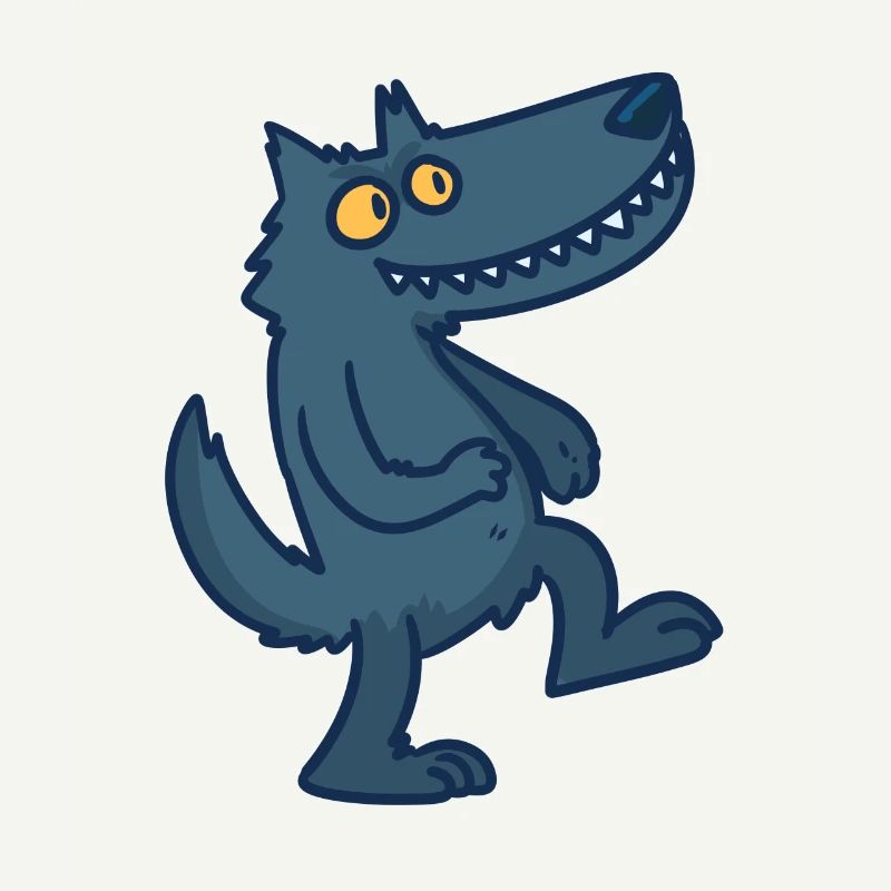 Wolf Cartoon Comic Pack Prey Idée Cadeau Sauvage