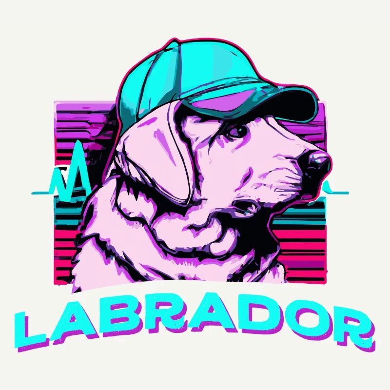 Labrador Synthwave Dog Retriever