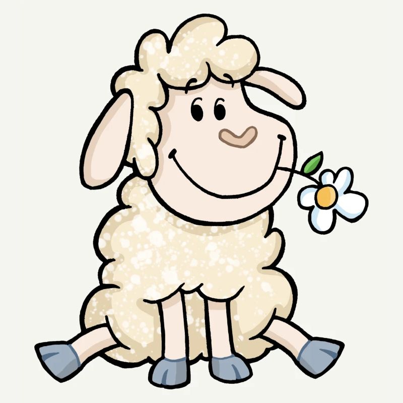 Mouton avec fleur