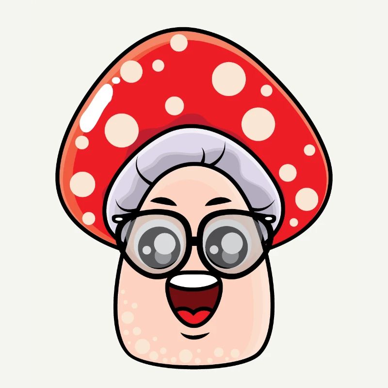 Caricature de champignons geek