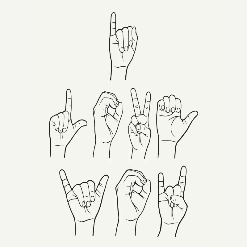 Ich liebe Dich Gebärdensprache Finger Zeichen
