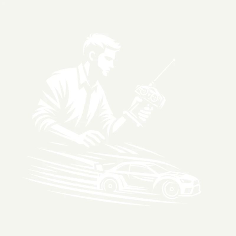 avec la télécommande et la voiture