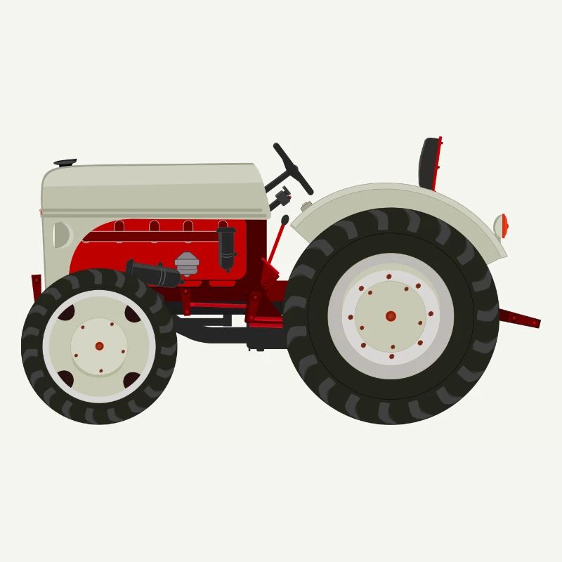 Retro Oldtimer-Traktor beige