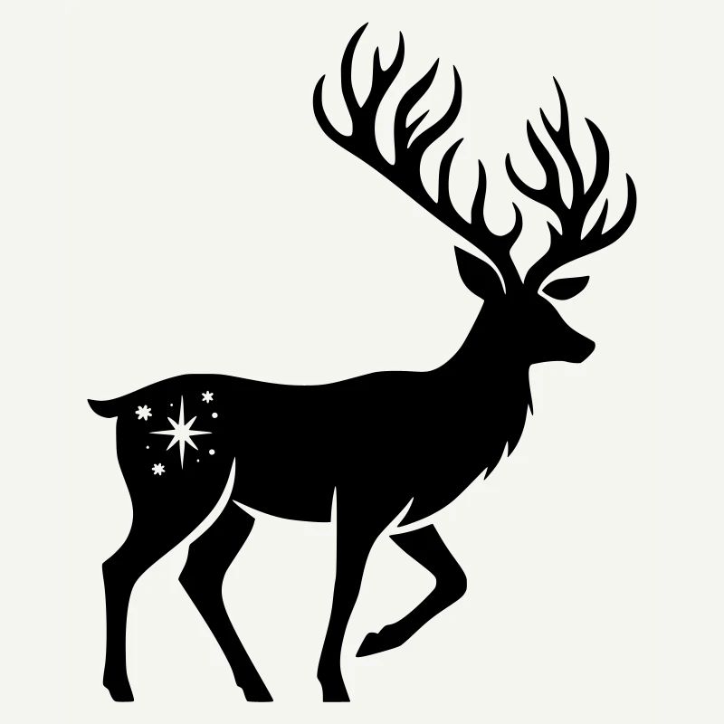 Deer silhouette Christmas