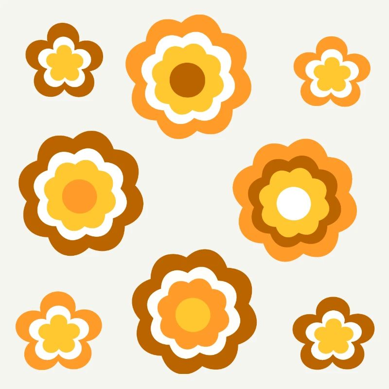 70s Flower Pattern Retro