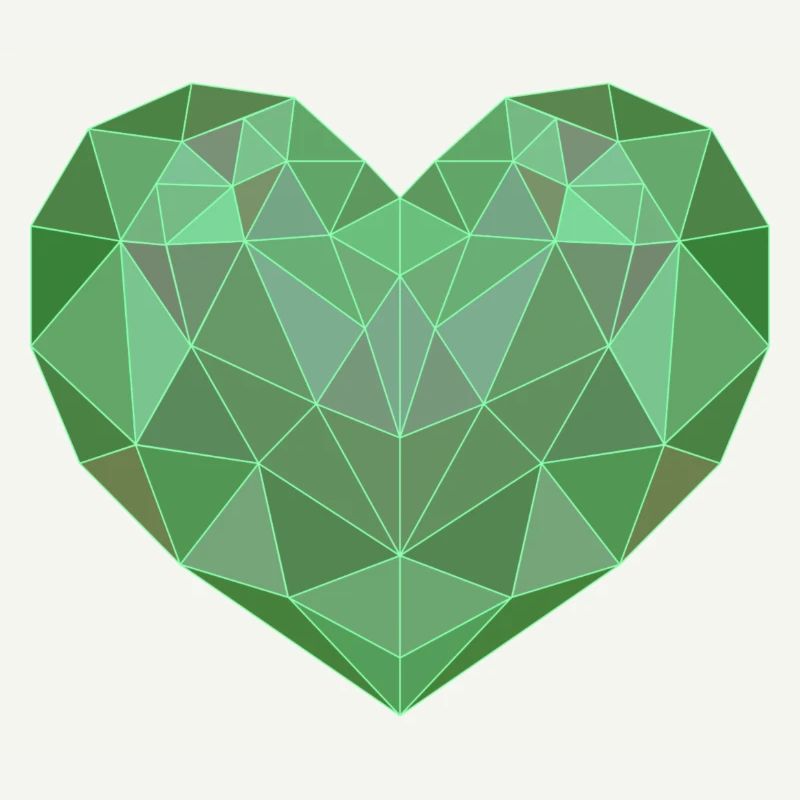 Geometric heart green