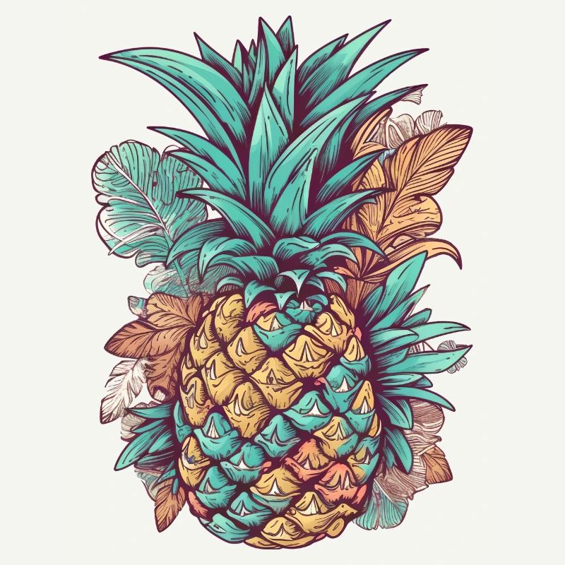 Pineapple colorful retro comic
