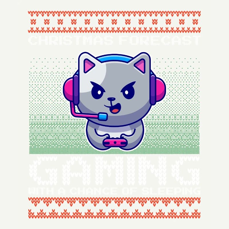 Drôle Noël Prévision Chat De Jeu Laid Noël