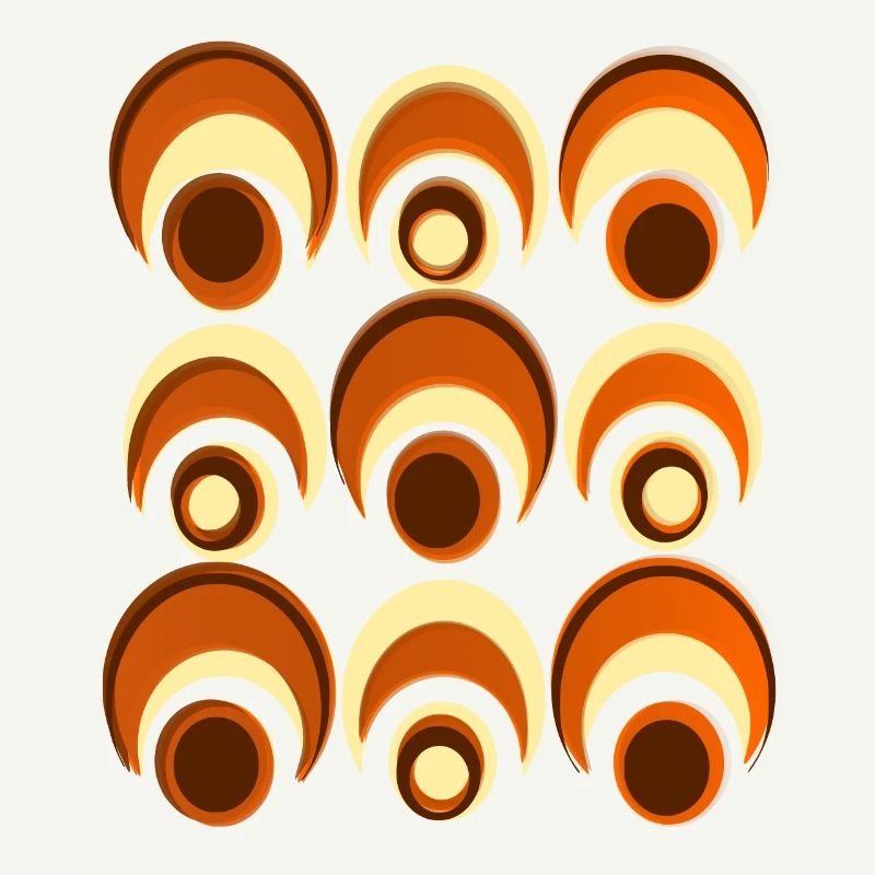 60s 70s Retro Pattern Circle Style Pattern