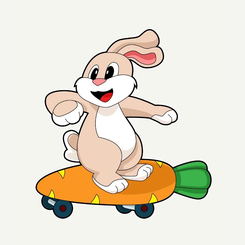 Rabbit Carrot Skateboard