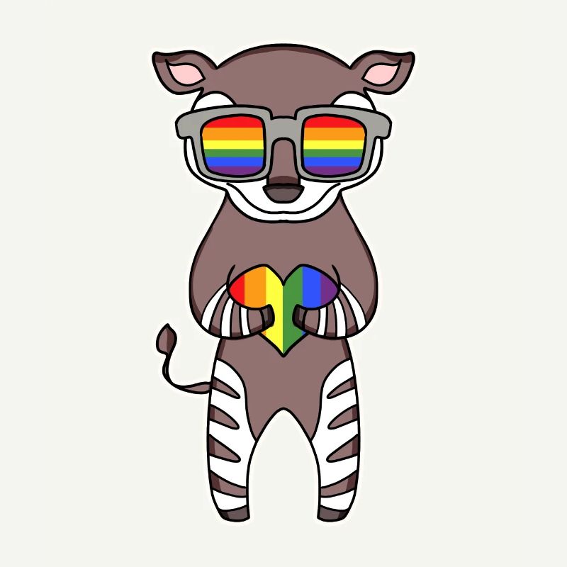 Regenbogen - Okapi mit Brille